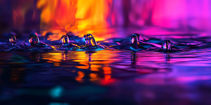 Vibrant Abstract Water Texture with Rippled Waves in Bright, Luminous Colors