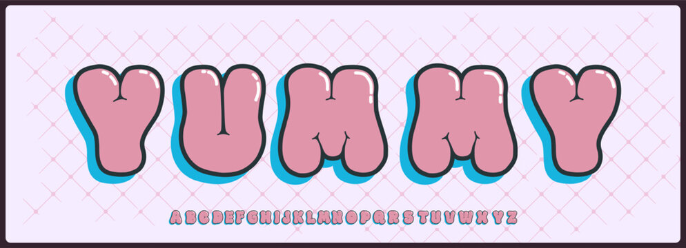hand drawn graffiti vector font. Uppercase alphabet with fun typography