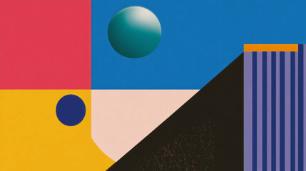 Poster - Modern geometric abstract art with overlapping shapes for creative design