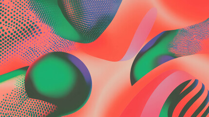 Poster - Abstract geometric background with overlapping shapes in vibrant colors