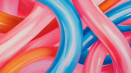 Poster - Vibrant abstract design with intertwined colorful ribbons for creative backgrounds