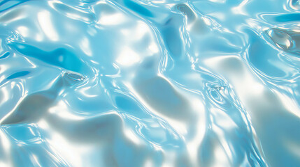 Poster - Surreal liquid metal texture with smooth waves and light play for creative design