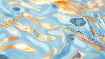 Poster - Abstract background with liquid metal textures in silver and gold for modern design