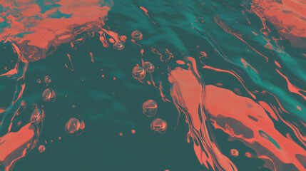 Poster - Abstract organic flowing shapes with aquatic elements