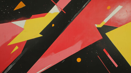 Poster - Dynamic abstract background with sharp geometric shapes in bold colors