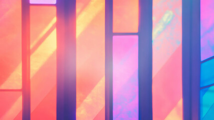 Poster - Vibrant abstract background featuring colorful stained glass patterns