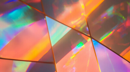 Poster - Vibrant abstract background with colorful stained glass window pattern