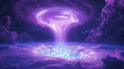 Poster - Cosmic vortex and swirling galaxy patterns in vibrant abstract background