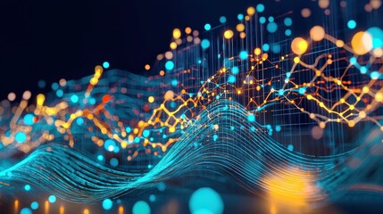 Poster - renewable energy success tracked with vibrant data trends.