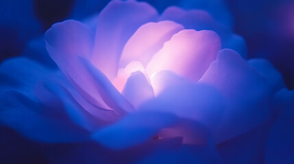 Poster - Ethereal blue and purple flower with soft petals and glowing light
