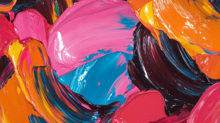 Poster - Vibrant abstract art with colorful brushstrokes for creative design