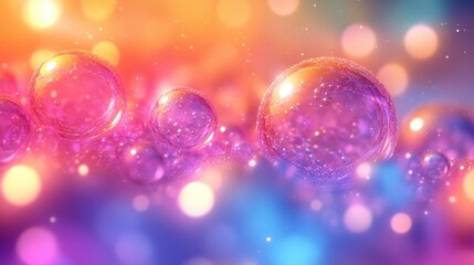 Fototapete - colorful abstract background with spherical elements in gradient hues