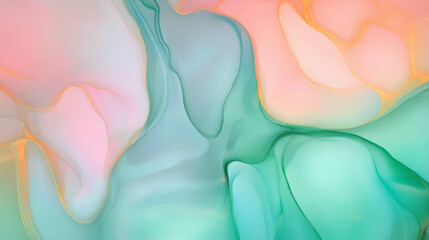 Poster - Pastel abstract background with flowing watercolor stains for creative design
