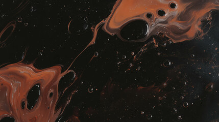 Poster - Abstract swirling dark brown oil texture for creative design projects