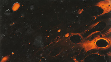Poster - Abstract close-up of dark burnt orange oil substance