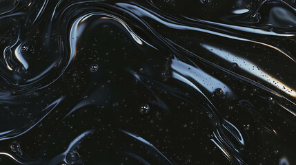 Poster - Close up of dark charcoal gray oil substance texture for design projects