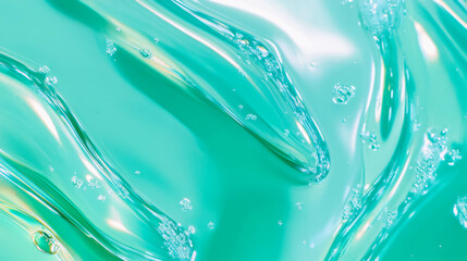 Poster - Elegant deep teal oil texture with fluid waves and air bubbles