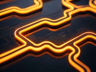 Aufkleber - Abstract Futuristic Technology Background Digital Circuitry Graphic Design Modern Aesthetic Close-up Innovation Concept