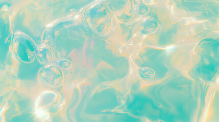 Poster - Translucent turquoise oil substance background for creative design and aesthetic projects
