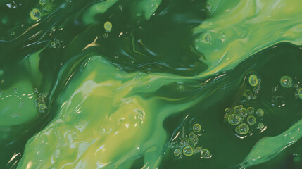 Aufkleber - Close-up of opaque olive green oil substance with swirling patterns