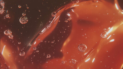 Aufkleber - Close-up view of bubbling cola texture with rising bubbles