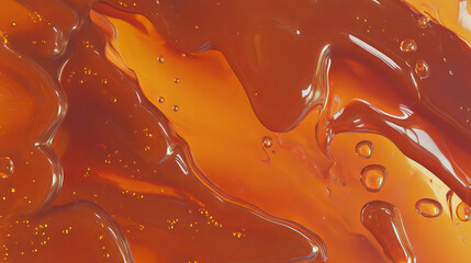 Poster - Close-up of viscous liquid caramel texture for food art and design