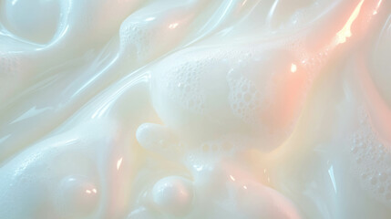 Poster - Close-up of milky white liquid latex texture for creative backgrounds or design