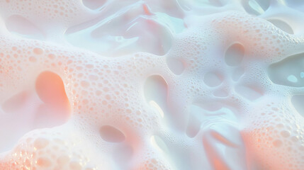 Poster - Abstract liquid latex texture in milky white with soft pastel tones