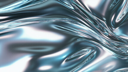 Poster - Smooth liquid mercury texture with shimmering metallic surface for abstract design