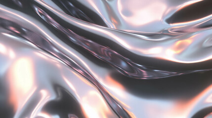 Poster - Captivating close-up of liquid mercury texture with smooth metallic waves