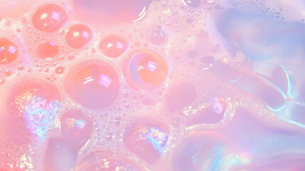 Poster - Iridescent soap bubbles close up texture for design and aesthetics
