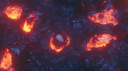 Poster - Fiery molten lava texture close-up for creative background designs
