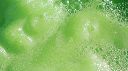 Poster - Vibrant green liquid texture with bubbles close-up for creative design