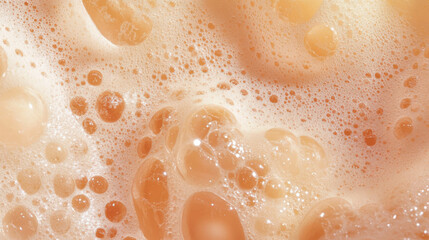 Poster - Elegant and clean close-up texture of ginger ale foam bubbles for beverage backgrounds