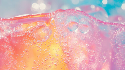 Poster - Vibrant abstract texture with italian soda in pink and orange hues