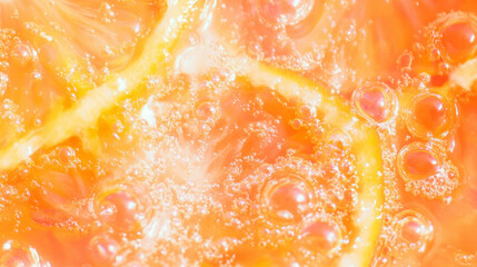 Poster - Elegant and clean citrus close-up with sparkling texture for creative design