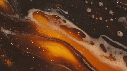 Poster - Elegant and clean texture of root beer with bubbles and swirls for beverage design