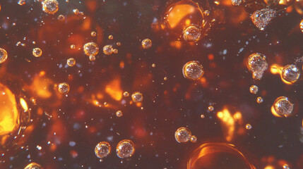 Poster - Elegant and clean texture of sparkling bubbles in warm tones for design projects