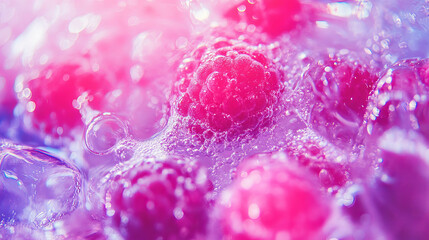 Poster - Vibrant close-up of fresh wild berries with a soft and elegant texture for nature-themed designs