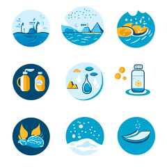 Poster - Vector Icon Set Illustrating Environmental Science and Health Concepts