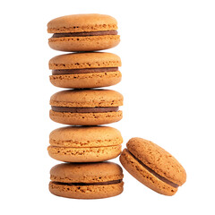 Wall Mural - Delicious Sweet Brown Biscuits on a PNG Background