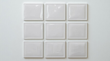 Poster - Minimalist grid of nine small white frames for modern design arrangement