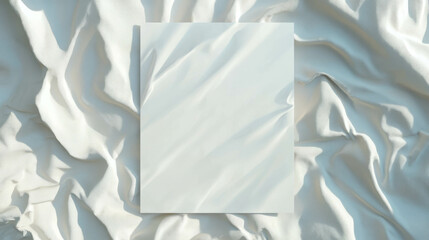 Poster - Elegant white frame over fabric background for design display