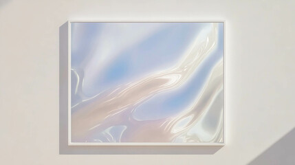 Poster - Minimalist white frame with abstract art on clean wall - ideal for modern interior design