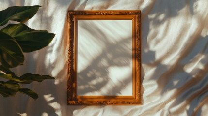 Poster - Elegant wooden frame with carved design for interior decor inspiration
