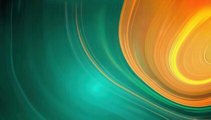 Poster - vibrant abstract digital artwork with swirling green and golden light streaks in motion, ideal for modern background and wallpaper

