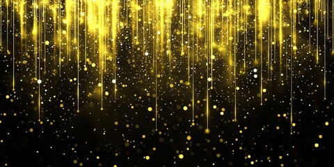 Poster - Golden shimmering lights create a festive atmosphere during an evening celebration