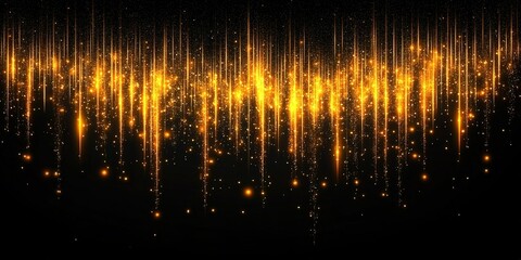Poster - Golden streaks of light create a dazzling display against a dark background during a festive celebration