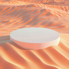 Aufkleber - Minimalistic desert scene with white circular podium