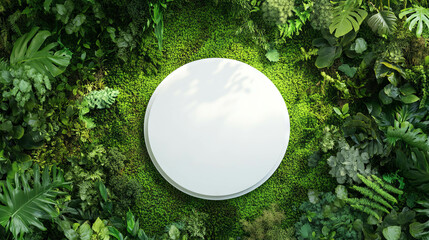 Aufkleber - Nature-inspired white circular podium for eco-friendly design concepts